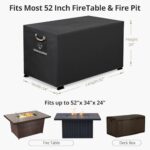 Gas Fire Pit Cover Rectangular 50,52 Inch - Never fades&100%Waterproof,600D Heavy-duty Outdoor Fire Table Cover Rectangle - 52 x 34 x 24 Inch-fireplace cover black - Image 2