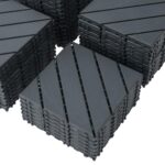 kejector 44 Pack Plastic Interlocking Deck Tiles,Patio Deck Tiles 12"x12" Square Waterproof Flooring Outdoor All Weather Use Slip-Resistant Decking Tiles for Poolside Balcony Backyard,Twill Lines - Image 3