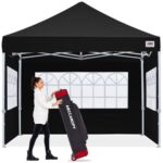 ABCCANOPY Outdoor Winter Gazebo 10x10, Premium Instant Pop Up Canopy Tent with Elegant Church Window,Snow and Rain Protection, Bonus Wheeled Bag,Black