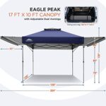 EAGLE PEAK 17x10 Pop up Gazebo Canopy Tent Outdoor Instant Canopy Shelter with Adjustable Dual Half Awnings (Blue) - Image 3