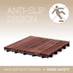 TimberWave Acacia Wood Deck Tiles, Patio Tiles Outdoor Interlocking, Waterproof All Weather, 20 Pack (Dark Brown, 12" x 12", 19.3 sq ft) - Image 4
