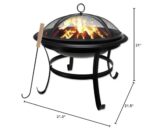 Gas One 22 in Outdoor– Wood Burning Fire Pit with Mesh Lid and Fire Picker – Durable Alloy Steel Fire Pits for Outside – Small Fire Pit for Backyard, Porch, Deck, Camping, BBQ - Image 11