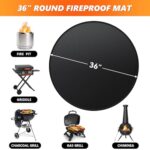 Huchiz 36'' Fire Pit Mat for Solo Stove Bonfire, Double-Sided Fireproof Under Grill Mat Deck Patio Protector Pad, Round BBQ Mat for Solo Stove Accessories, Easy to Clean, Reusable - Image 6