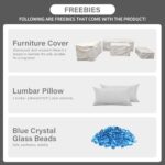 Patio Furniture Set 45 In Outdoor Fire Pits 6 Pieces Outdoor Patio Furniture 60000 BTU Outdoor Propane Fire Pit Table Patio Sofa Outdoor Chairs Anti-slip Cushions Waterproof Covers, Light Grey - Image 6