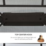 YMGSCC 10x10 Hardtop Gazebo Outdoor Gazebo Canopy Vented Roof Pergolas Aluminum Frame with Curtains, for Garden,Patio, - Image 7