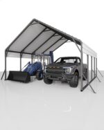Garveelife 20'x20'x13' Metal Carport for 2 Cars, Heavy Duty Car Ports for Heavy Snow, Reinforced Frame, Tall Metal Car Ports for Bass Boats, Full-Sized Pickup Trucks, and Tractors, N.W. 800 Lbs - Image 9