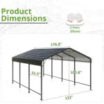 AIRWIRE 10x15 Metal Carport Carports with Enhanced Base Heavy Duty Garage Outdoor Galvanized Car Shelter for Car, Boats and Truck - Image 6
