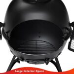 SINGLYFIRE Prairie Fire Outdoor Chiminea Fireplace Deck or Patio Backyard Wooden Fire Pit with Chiminea Cover Rust-Free Iron Black - Image 2