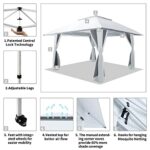 CROWN SHADES 13x13 Pop Up Gazebo, Canopy Tent, Gazebos on Clearance - Outdoor Gazebo for Backyard & Patio Furniture - Carpa Pop Up Tent with Wheeled STO-N-Go Cover Bag (White) - Image 5