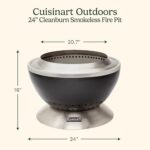 Cuisinart 24” Cleanburn Smokeless Fire Pit with Removable Base for Ash, Portable Wood Burning Outdoor Fireplace, Stainless Steel Smoke Free Outdoor Heater, Enhanced Airflow and Easy Cleanup - Image 2
