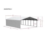Arrow 1-Sided 20x29x7 Galvanized Steel Carport Kit - Eggshell (CPH202907ECL1) - Image 4