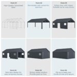 GREEN PARTY Carport, 13'x24' Extra Large Heavy Duty Carport with Roll-up Windows, Waterproof & 12 Legs Car Canopy Portable Garage Shelter with Removable Sidewalls & Doors for Car, Truck, SUV, Boat - Image 6