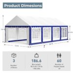 GREEN PARTY 13x26FT Party Tent Heavy Duty, Large Wedding Event Shelters with 3 Carry Bags & Removable Sidewalls, Outdoor Canopy Gazebo Commercial Tent for Carport Camping Garden Patio - Image 4