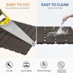 Goovilla Plastic Interlocking Deck Tiles, 36 Pack Balcony Flooring, 12"x12" Waterproof Outdoor Flooring All Weather Use, Patio Floor Decking Tiles for Porch Poolside Backyard Concrete, Dark Coffee - Image 4