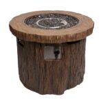 Alpine Corporation GXT962 Rustic Wood Look Fire Pit 50K BTU Gas with Adjustable Flame, Natural Décor for Lawn & Patio, 24" H, - Image 3