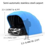 LNGCLTEZ Car Canopy Portable Garage, Retractable Carport Canopy, Portable Car Port, Heavy Duty Extra Large Car Garage Shelter for Car, Truck, Boat - Image 6