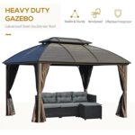 YMGSCC 10x12 Hardtop Gazebo with Aluminum Frame, Metal Roof Gazebo Canopy with Curtains and Netting for Gardens, Patios - Image 5