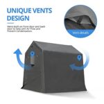 ADVANCE OUTDOOR 6x8 ft Outdoor Portable Storage Shelter Shed with 2 Roll up Zipper Doors & Vents Carport for Motorcycle Waterproof and UV Resistant Portable Garage Kit Tent, Gray - Image 2