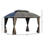 YMGSCC 10x12 Hardtop Gazebo with Aluminum Frame, Metal Roof Gazebo Canopy with Curtains and Netting for Gardens, Patios - Image 6