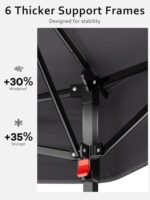 Garvee Pop Up Gazebo Screen Tent,Hexagonal Instant Gazebo Tent with Mosquito Netting Outdoor Canopy,6 Sided Sun Shelter 13x13 ft with Mesh Netting,Pavilion Tents for Patio,Khaki+Beige - Image 3