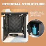 Verdeluxe 32'' Propane Fire Pit,50000 BTU Gas Firepit Table with 2 Drink Holders, Lid & Lava Rock,Outdoor Fire Pit Table for Dining or Party,Propane Firepits for Outside,Patio,Yard - Image 6