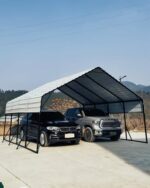 Garveelife 20'x20'x13' Metal Carport for 2 Cars, Heavy Duty Steel Frame for All Weather, Permanent Shelter for Boats, Full-Sized Pickup Trucks, and Tractors, N.W. 800 Lbs - Image 9