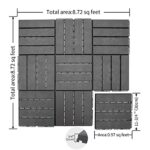 SHPAI Plastic Interlocking Deck Tiles, 36 Pack, 12"x12" Patio Decking Tiles Not-Slip All Weather Use, PVC Waterproof Outdoor Flooring Pavers for Backyard, Poolside, Porch, Balcony, Dark Grey - Image 6