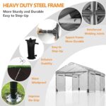 SANWAY 12x20 Gazebo Canopy Tent, Heavy Duty Carport with Removable Sidewalls & Doors, Portable Garage with Roll-up Ventilated Windows, Dark Gray - Image 6