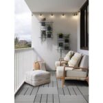 FloorPops 11.8-in by 11.8-in Straight Groove Light Grey Interlocking Deck Tiles, Pack of 9 Tiles, FPD6184 - Image 4