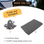 GOTRUTH 12x20 Canopy Replacement Cover, Carport Replacement Top Cover for 12' x 20' Frame, 800D Heavy Duty Waterproof & UV Protected Car Canopy with Ball Bungees (Frame is not Included) (Gray) - Image 5