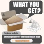 Carport Canopy 10'x20' Heavy Duty Replacement Cover, Beefull Carport Replacement Canopy for Car Garage, Waterproof & UV Protected Tarp with Ball Bungees, Beige(Frame is not Included) - Image 7