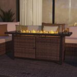 Naga Bahna 52 Inch AluminiumPropane Fire Pits Outdoor Gas Fire Pit, 50,000 BTU Auto-Ignition Gas Firepit Table with Ceramic Tabletop, Steel Base, Glass Fire Stones and Water-Resistant Cover for Patio