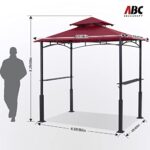 ABCCANOPY 8x5 Grill Gazebo - Outdoor BBQ Canopy Shelter with Led Light for Patio Backyard Grilling (Burgundy) - Image 4