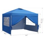 GDY 10x10ft Pop Up Canopy Tent with Sidewalls, Beach Tent, Easy Set up Gazebo for Events, Parties, Camping, Blue. - Image 2