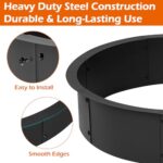 OUSHENG 36 Inch Round Fire Pit Ring Insert for Outside Wood Burning, 39 Inch Outer Large Solid Steel Firepit Liner for Above or In-Ground Outdoor DIY Camping Garden Patio Backyard - Image 4