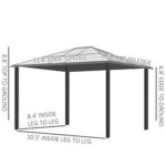 YMGSCC 10' X 12' Hardtop Polycarbonates Gazebo Canopy Aluminum Frame Pergola W/Netting and Sidewalls for Garden, Patio - Image 3