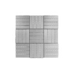 FloorPops 11.8-in by 11.8-in Straight Groove Light Grey Interlocking Deck Tiles, Pack of 9 Tiles, FPD6184