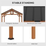 YMGSCC 12' x 11' Hardtop Gazebo with Wood Frame and Waterproof Asphalt roof, Gazebo Canopy for Garden, Patio, Backyard - Image 7