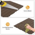 VINGLI Interlocking Deck Tiles, Anti-Slip Plastic Tiles for All Weather, Outdoor/Indoor Flooring for Patio, Porch, Poolside, 27 Pcs 11.4” x 11.4” (Light Coffee) - Image 5
