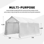 GDY 17 x 10ft Heavy Duty Carport Canopy with Sidewalls Waterproof Garage Car Shelter Enclosed Storage Shed, White - Image 4