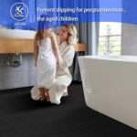 16 PCS Modular Interlocking Cushion Interlocking Floor Tiles with Hole Drainage Tiles Mat 10" x 10" Non Slip Pool Deck Mat Outdoor for Drain Deck Pool Patio Shower Kitchen Balcony(Black) - Image 4