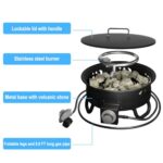 Homnso Propane Fire Pit,Gas Fire Pit,Steel Outdoor Portable Propane for Camping,Small Round Pit with Lid,Firebowl 17-Inch Diameter 58,000 BTU,Black,New Version - Image 4