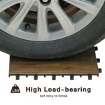 MCombo 10 Pieces Patio Wood Deck Tiles 12 x 12 inches, Interlocking Flooring Oiled Finish for Outdoor, Balcony and Backyard (Light Brown) - Image 5