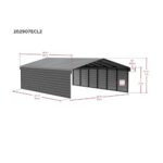 Arrow 2-Sided 20x29x7 Galvanized Steel Carport Kit - Eggshell (CPH202907ECL2) - Image 4