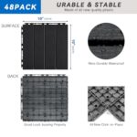 48 Pack Plastic Interlocking Deck Tiles, 10"x10" Patio Flooring Waterproof Outdoor Indoor Flooring Deck Tiles All Weather Use, Patio Floor Decking Tiles for Porch Poolside Balcony Backyard, Dark Grey - Image 8