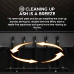 SUNJOY Outdoor Fireplace with Wood Storage and Chimney, Steel Metal Wood Burning Fire Pit with Mesh Spark Screen Door & Fire Poker, Fireplace Tool and PVC Cover, for Patio Garden Deck Backyard, Black - Image 5