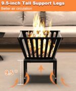 Mondazie Outdoor Fire Pit — 17 Inch Portable with Storage Bag for Camping, Patio Heating, Picnic and BBQ, Trapezoid Vertical Hollow, Black - Image 2