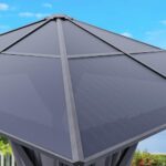 YITAHOME 10x10ft Polycarbonate Gazebo Hardtop Outdoor Canopy with Netting and Shaded Curtains, Aluminum Frame Garden Tent for Patio, Backyard, Deck and Lawns - Image 7