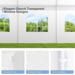 Carport, 20 x 26 Heavy Duty Carport Canopy with Removable Sidewall, Portable Garage with All-Season Tarp, Outdoor Storage Shelter Water-Resistant Car Canopy for Party Event Wedding Gathering (20x26ft) - Image 4