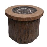 Alpine Corporation GXT962 Rustic Wood Look Fire Pit 50K BTU Gas with Adjustable Flame, Natural Décor for Lawn & Patio, 24" H, - Image 6